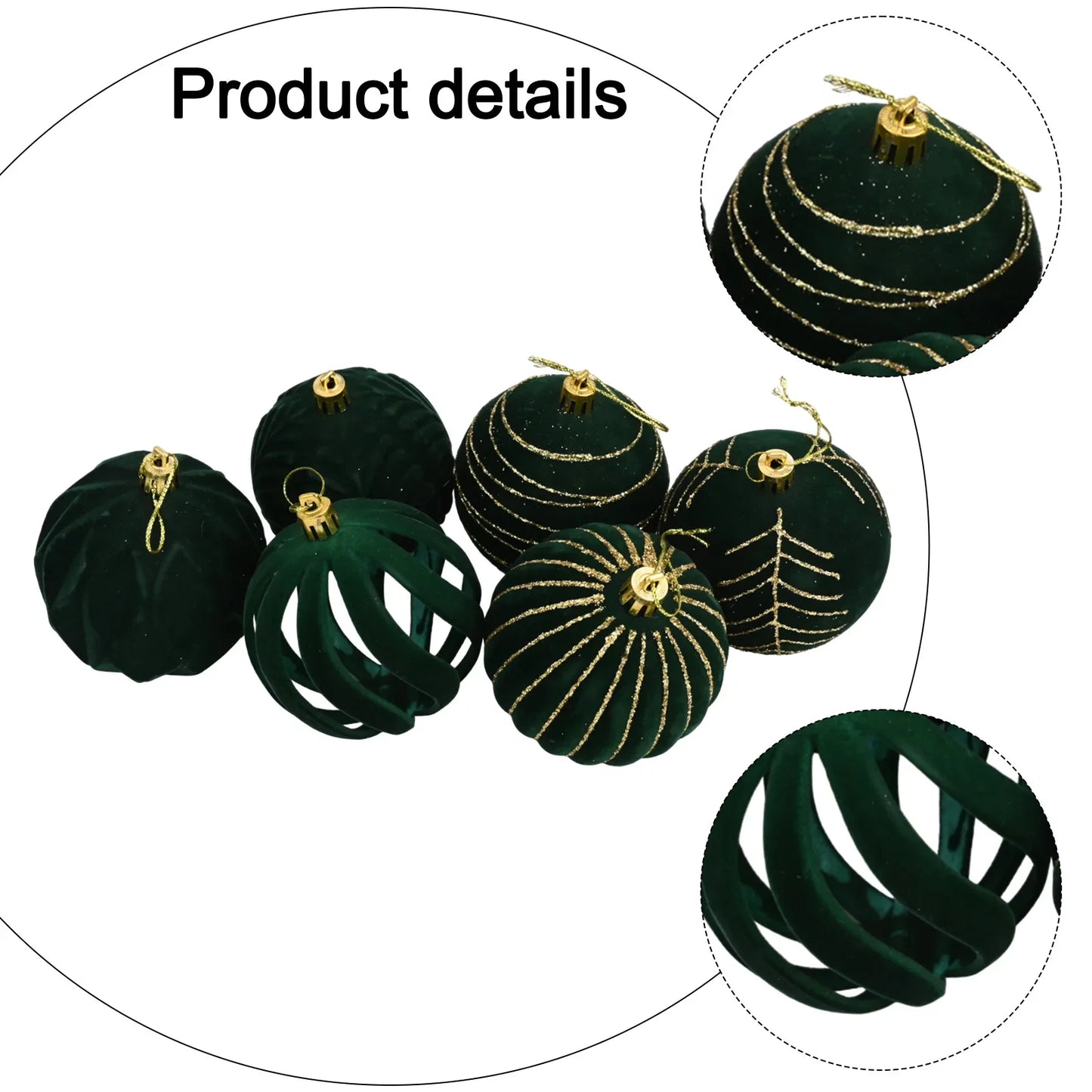 Hanging Ball Ornaments Set of 6 – 8cm Christmas & Party Decor