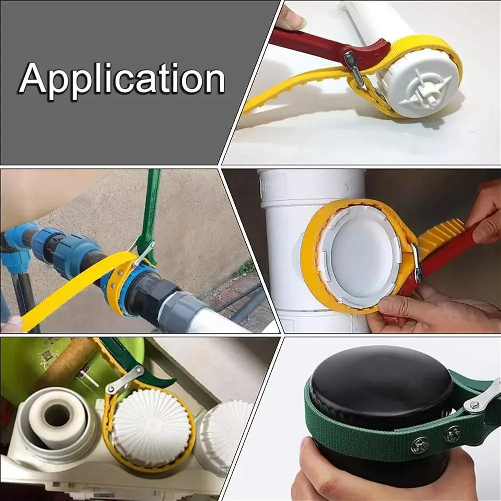 6 inch multifunctional belt wrench Adjustable Disassembly Tool Oil Filter Puller Strap Spanner Chain Wrench Strap Opener Peaceful Pleasures Health and Wellness