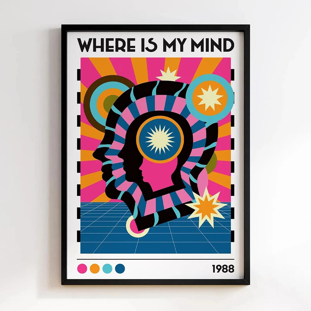 Dopamine Aesthetic Retro Abstract Canvas Wall Art Poster