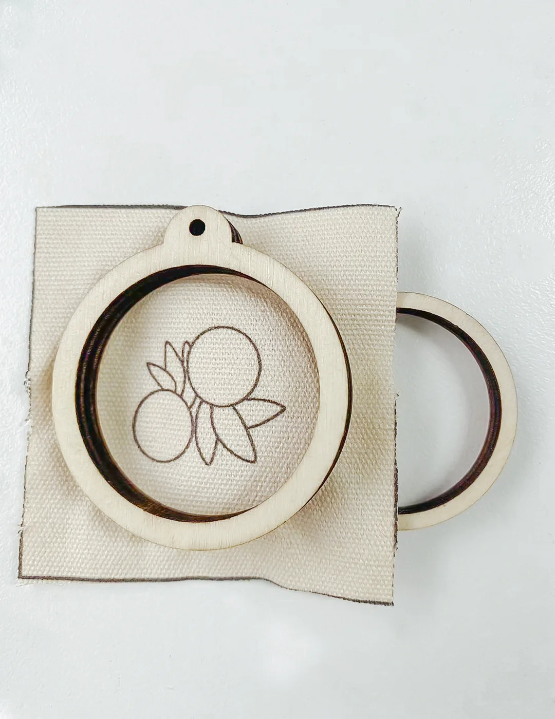 Mini Embroidery Keychain Accessory Set Embroidered Ring Frame Wooden Pendant Hand Embroidered DIY Keychain Handmade Material Kit Peaceful Pleasures Health and Wellness