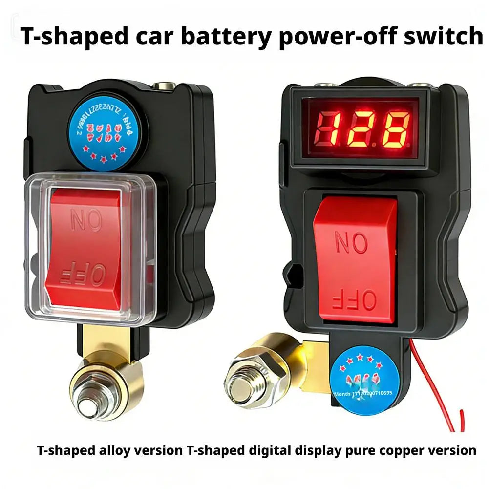 12V 24V Battery Disconnect Switch with Digital Voltmeter | T-Type