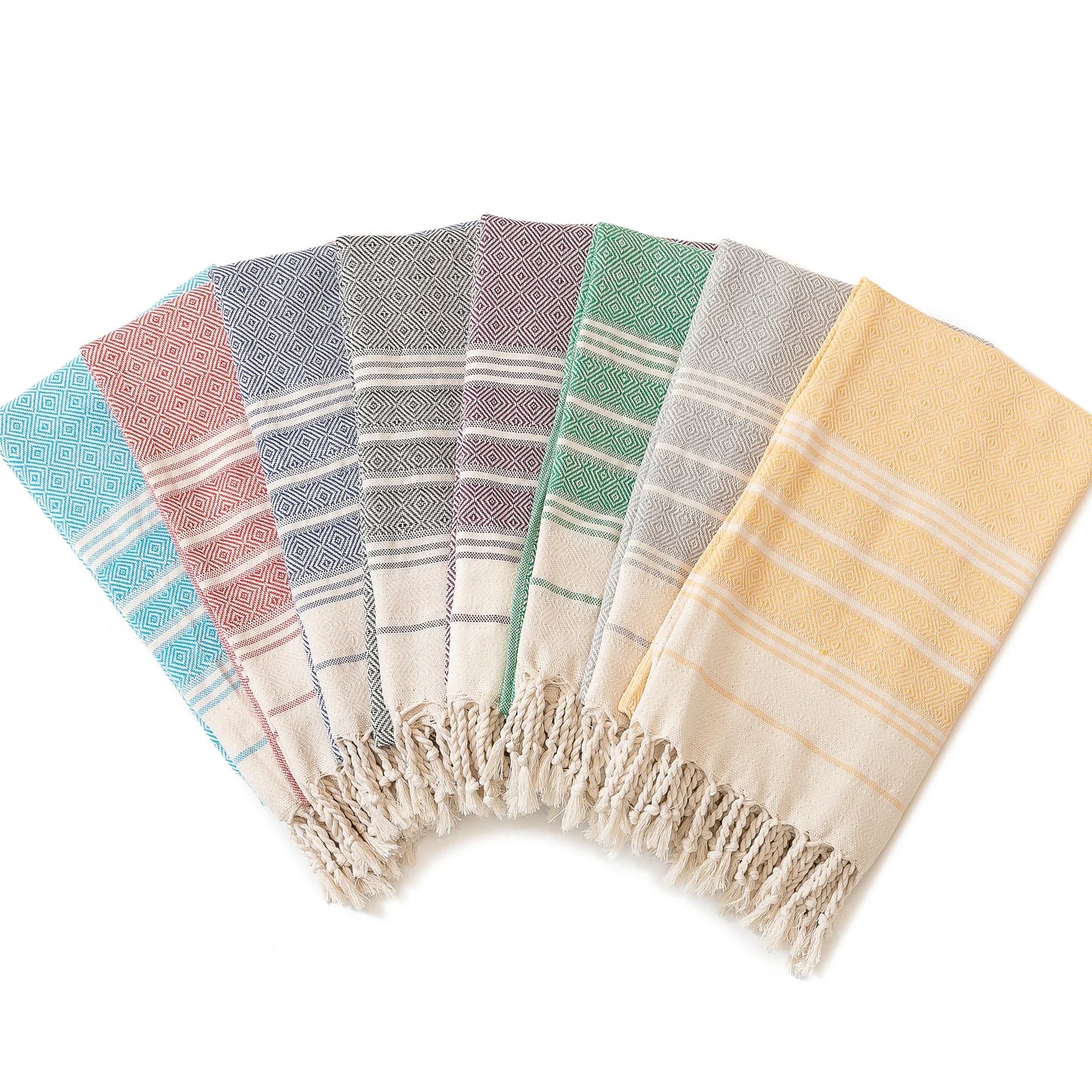 Cotton Turkish Beach Towel | Diamond Grid Quick-Dry 100×180cm