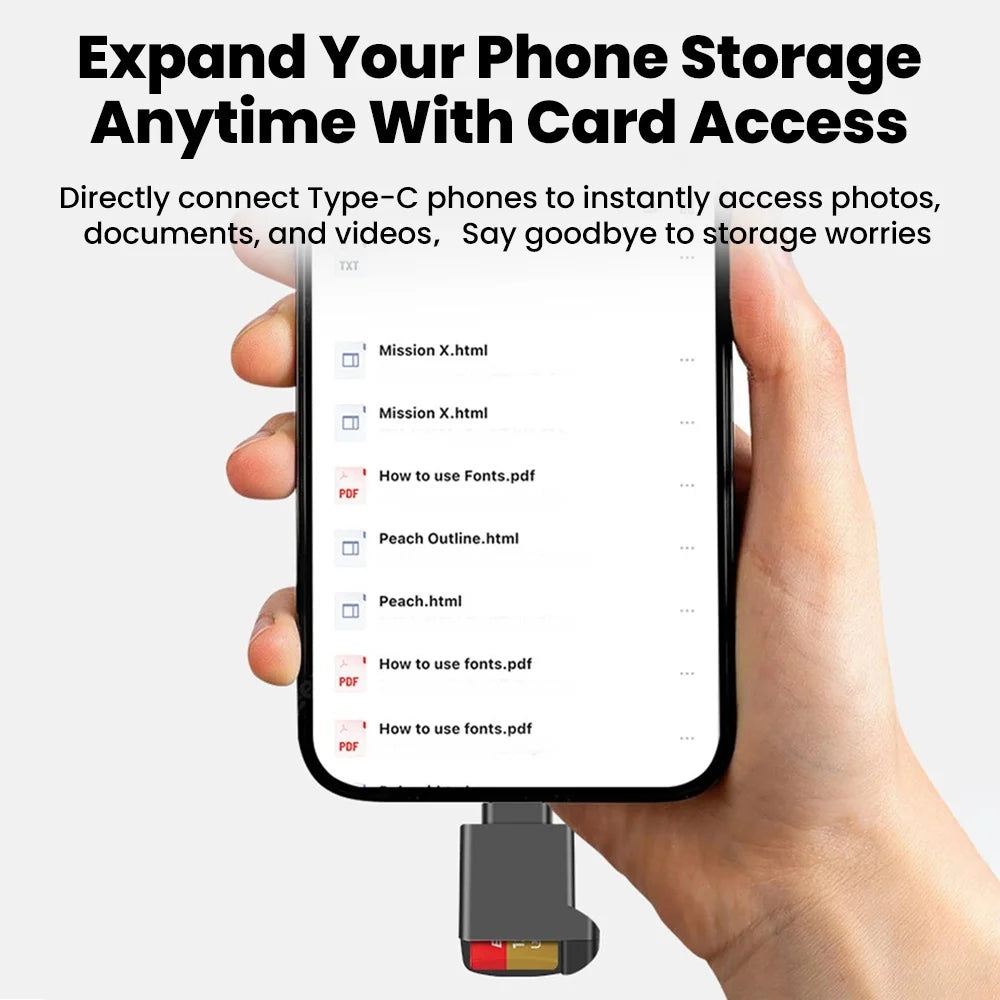USB-C MicroSD TF Card Reader for iPhone 17/16/15 & Samsung