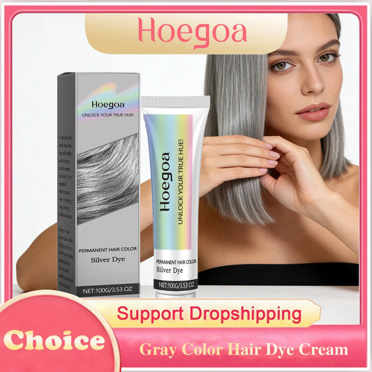 Gray Color Hair Dye Cream Light Color Silver Hair Long-Lasting Color Lock Shiny Hair Unisex Smoky Punk Style Hair Dyeing Cream Peaceful Pleasures Health and Wellness