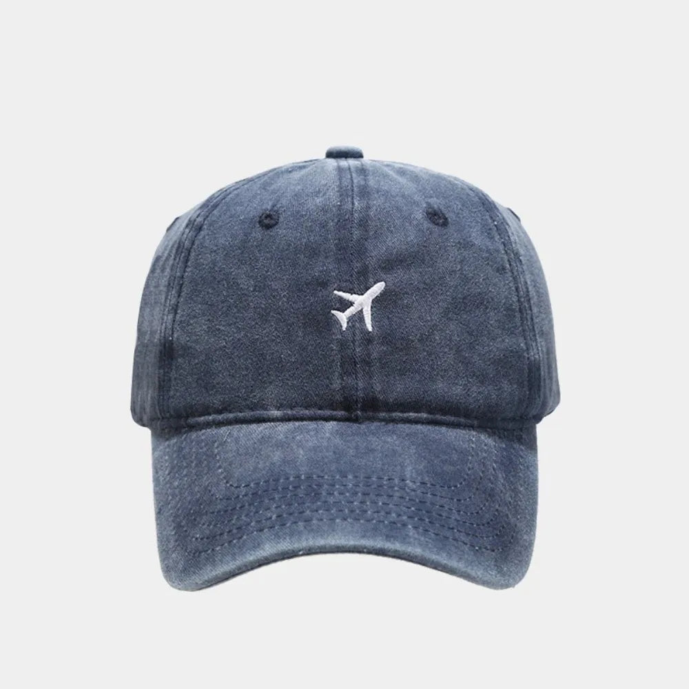 Airplane Embroidered Washed Cotton Baseball Dad Hat | Unisex