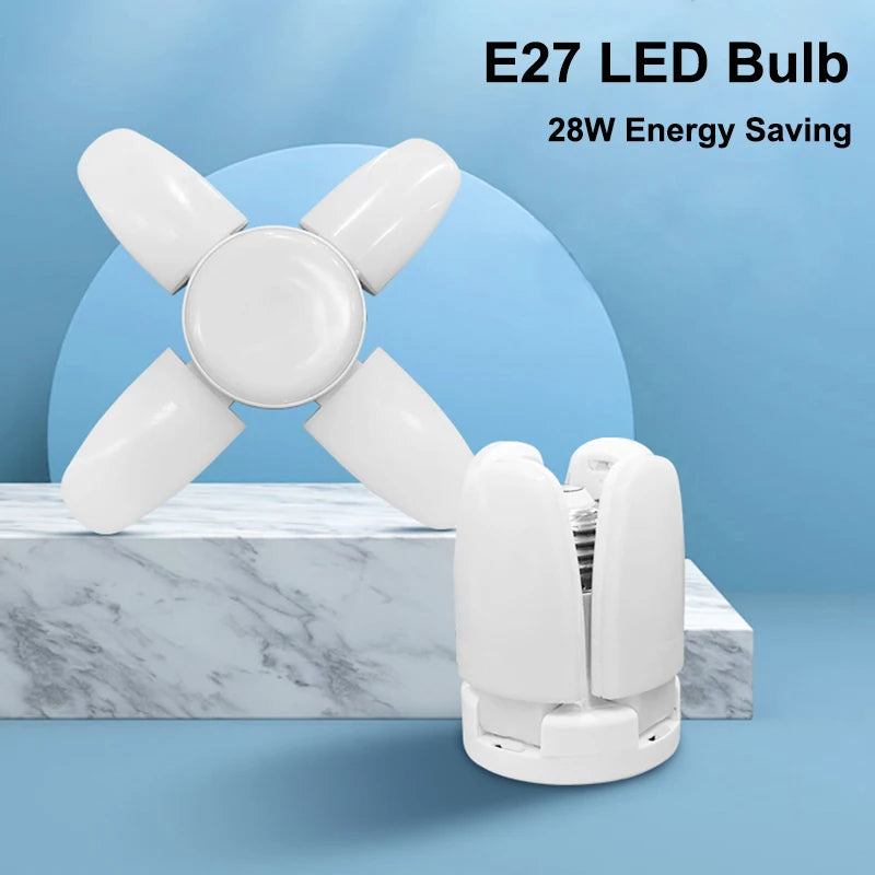 E27 Fan Shaped Foldable LED Bulb 40 Bulbs Deformation Suitable For Homes Warehouses and Garages Cool White Light Peaceful Pleasures Health and Wellness