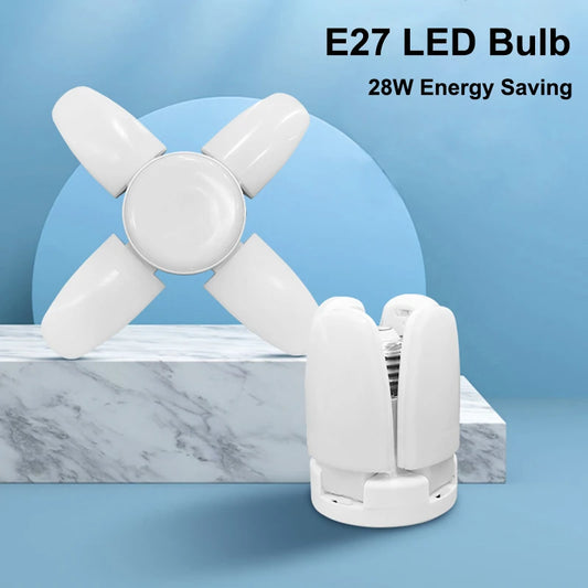 E27 Fan Shaped Foldable LED Bulb 40 Bulbs Deformation Suitable For Homes Warehouses and Garages Cool White Light Peaceful Pleasures Health and Wellness