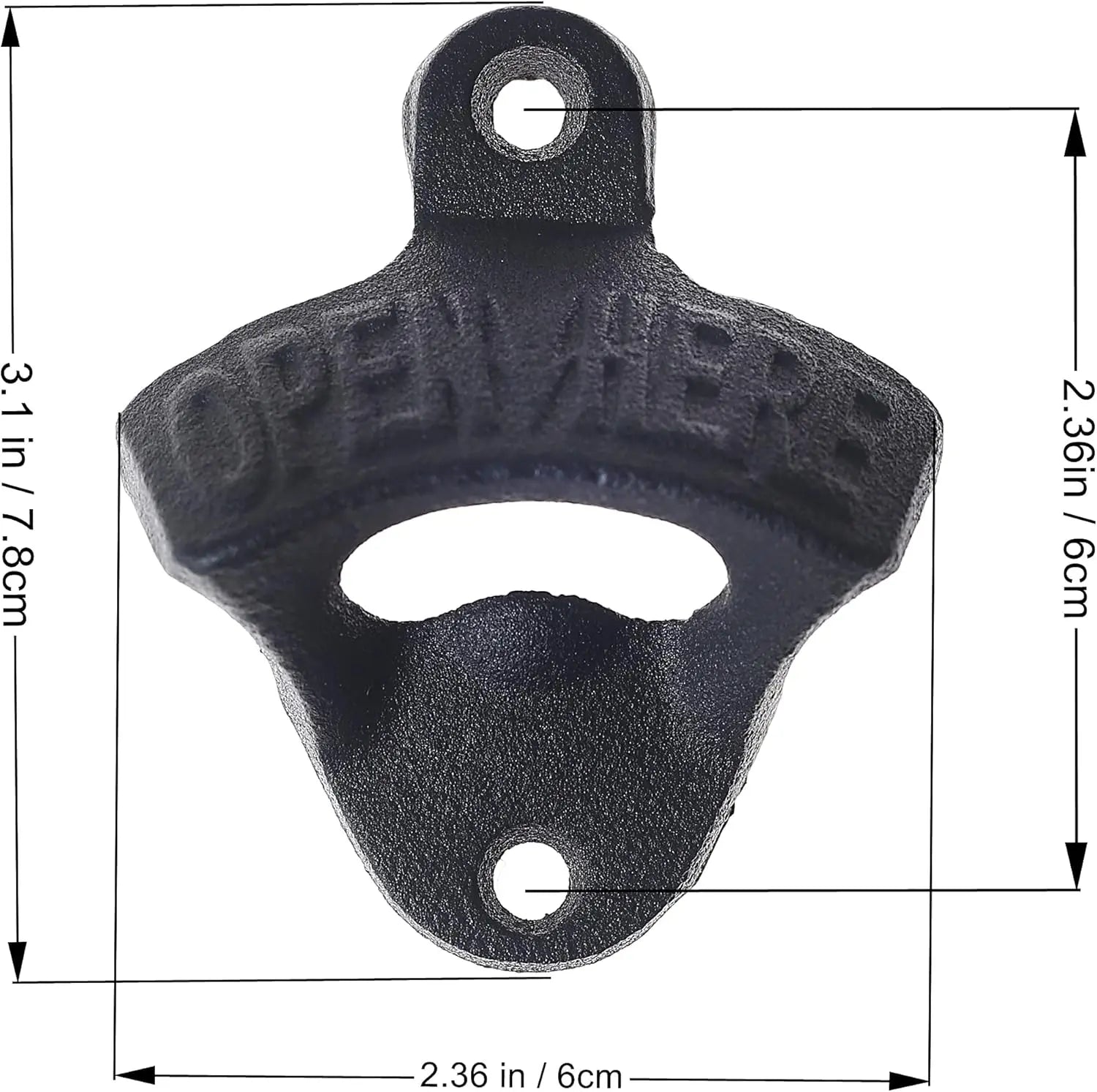 2PCS Wall Mounted Beer Opener Cast Iron Black Bottle Cap Opener Beer Bottle Opener Stationary Open Here Bar Accessories for Hub Peaceful Pleasures Health and Wellness