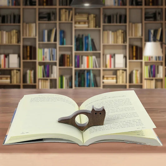 Natural Wood Cat Dog Bookmark, Animal Reading Marker, Eco - friendly Book Page Holder for Study, Unique Gift Peaceful Pleasures Health and Wellness
