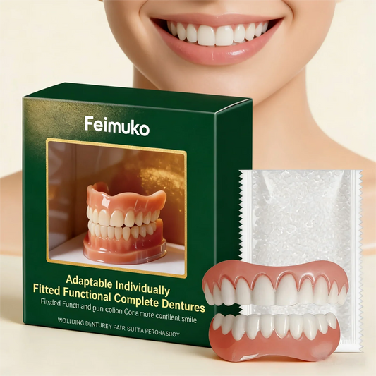 Silicone Veneer Denture Set – Upper & Lower False Teeth Cosmetic Denture Set Oasis Select