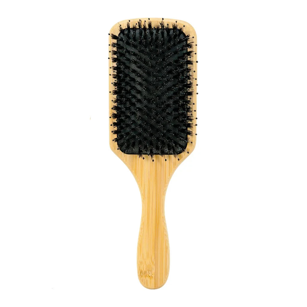 Bamboo Air Cushion Hair Brush – Natural Bristle Detangler