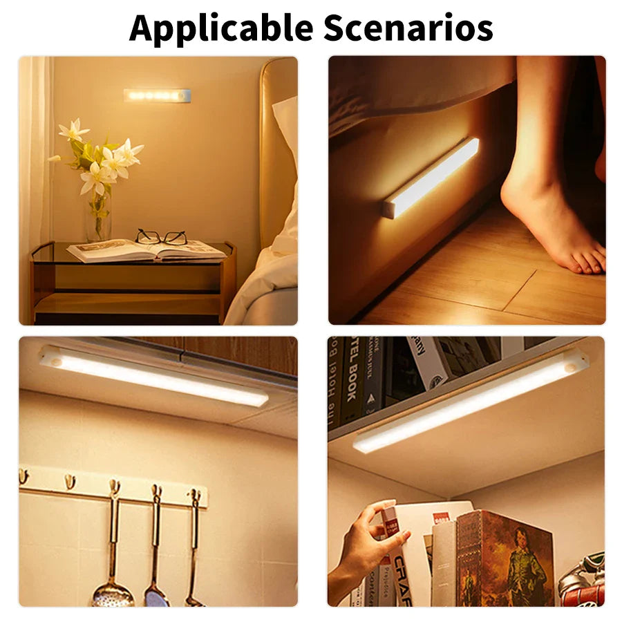 USB Rechargeable PIR Motion Sensor LED Night Light – Cabinet Lamp
