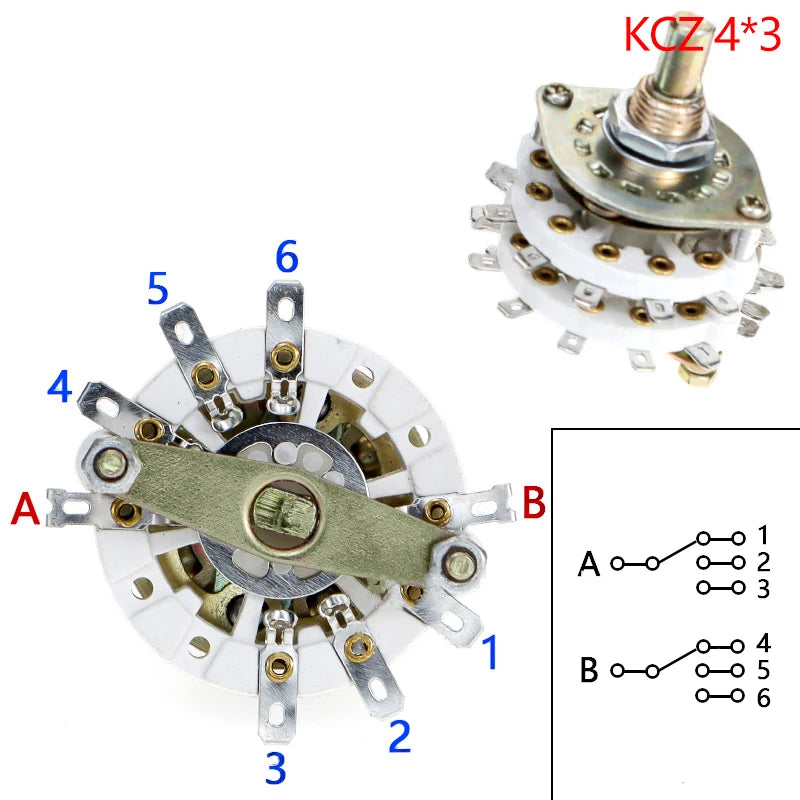 Rotary Switch Selector with Cap | 2 Pole & 4 Pole Multi-Position