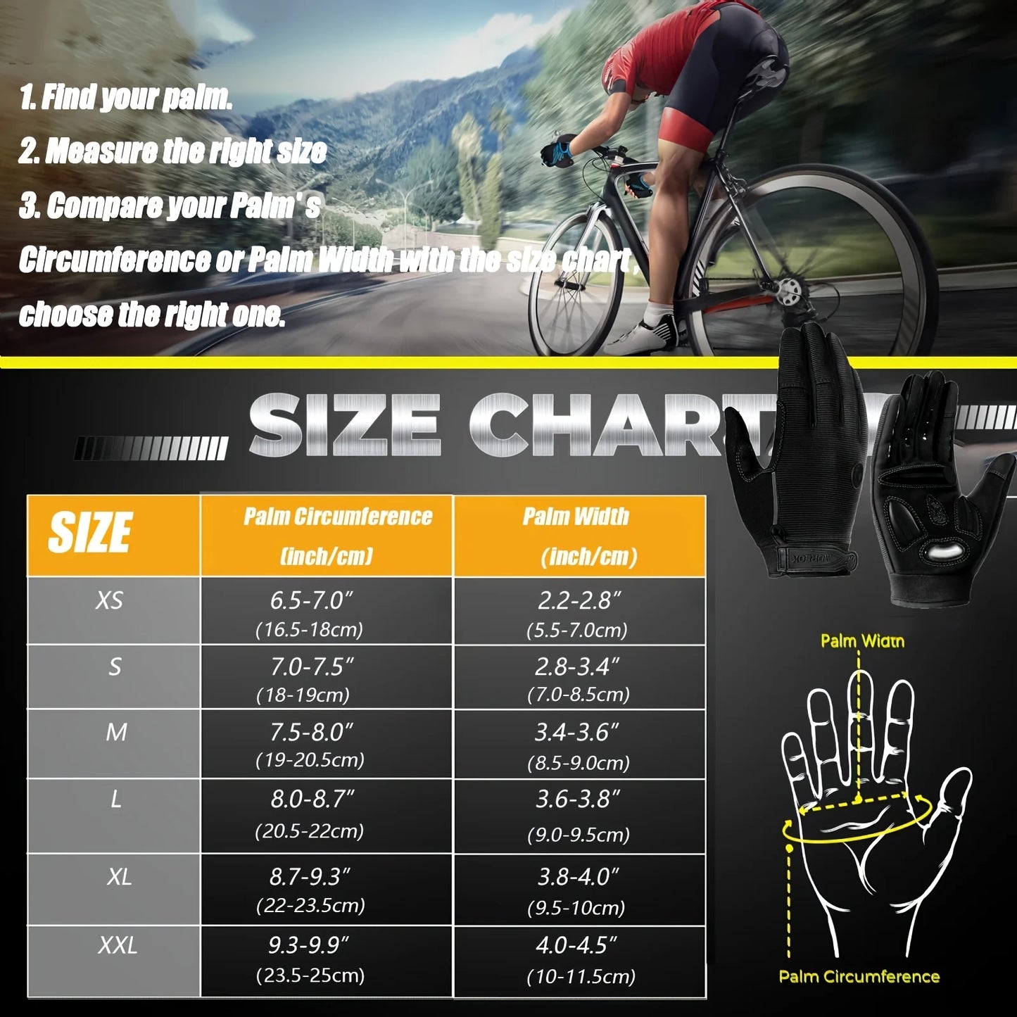 Men's & Women's Road & Mountain Bike Gloves with Touchscreen Function, Reflective Full-Finger Design for Outdoor Cycling Peaceful Pleasures Health and Wellness
