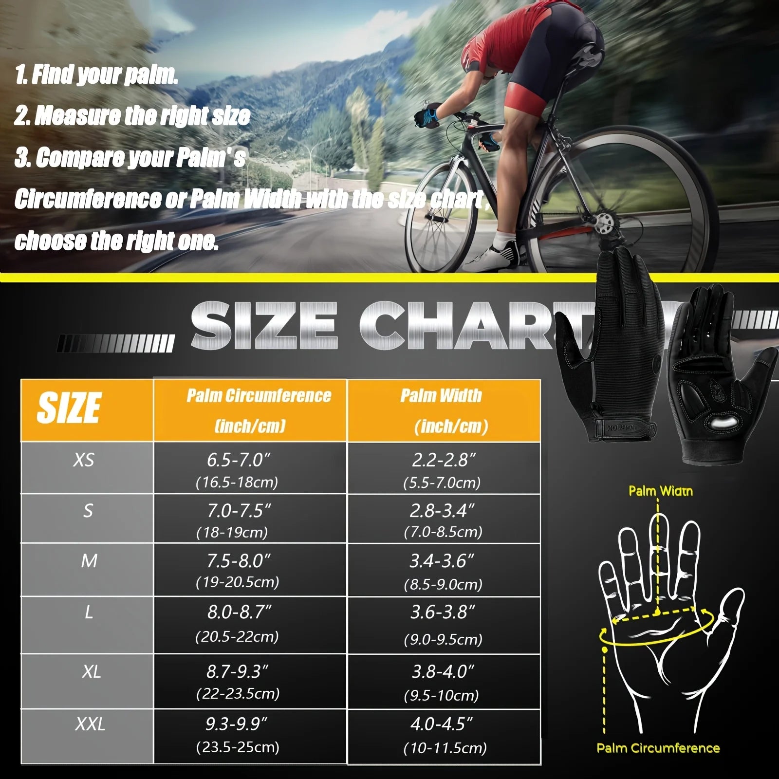 Men's & Women's Road & Mountain Bike Gloves with Touchscreen Function, Reflective Full-Finger Design for Outdoor Cycling Peaceful Pleasures Health and Wellness