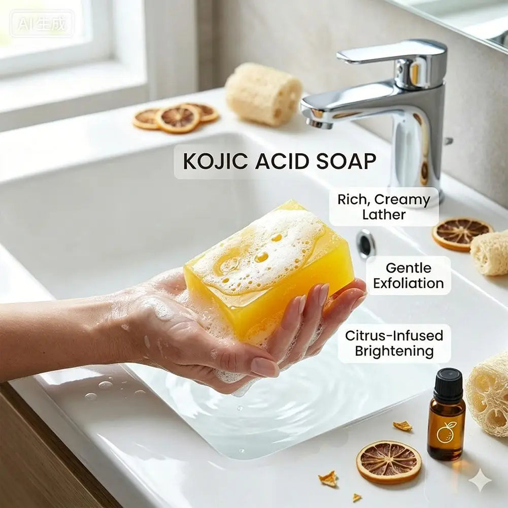 Kojic Acid Brightening Soap Bar 100g – Handmade with Vitamin C, Glutathione & Collagen for Dark Spots, Face & Body Peaceful Pleasures Health and Wellness