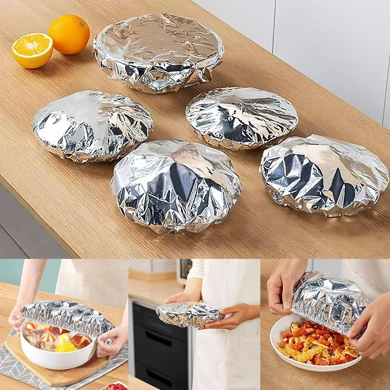 Reusable Aluminum Foil Food Covers – Heat Retention Lids 10/50Pc