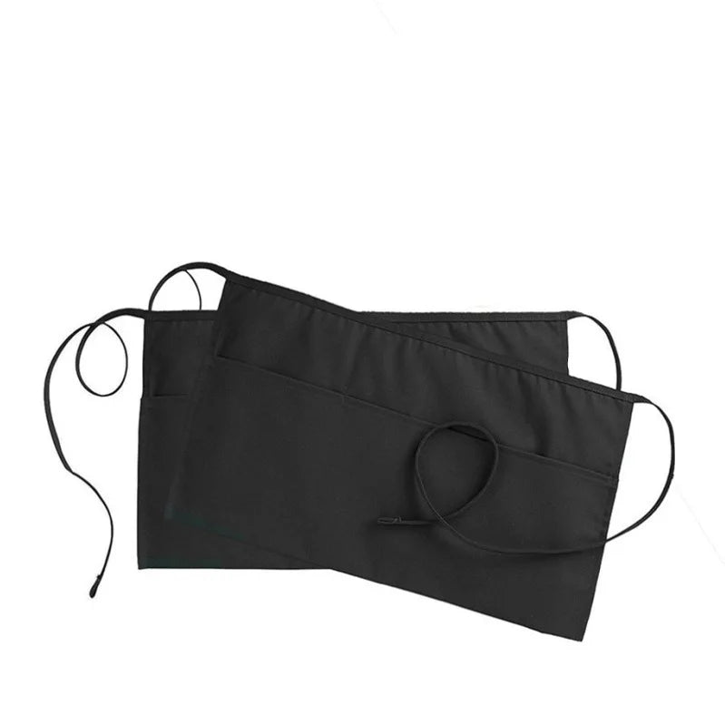 Black Waterproof Waist Apron | 3 Pocket Half Apron