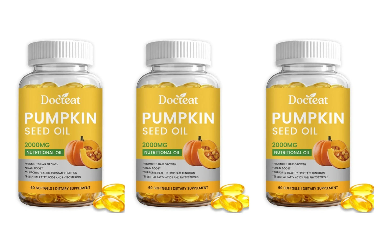 Pumpkin Seed Oil Softgels 2000mg – 60 Count | Plant-Based