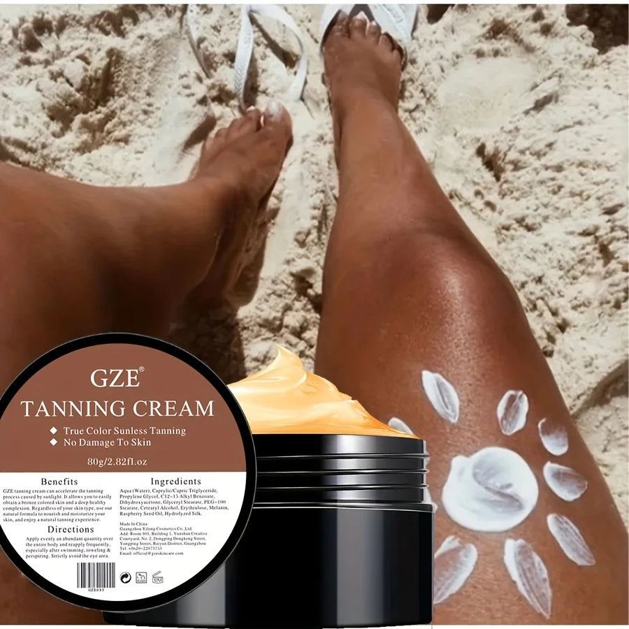 GZE Sunless Self Tanning Cream – Natural Glow Bronzer 80g Self Tanning Cream Peaceful Pleasures Health and Wellness Default Title