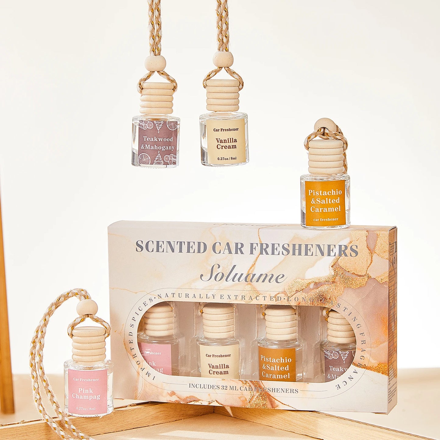 4 Pcs Car Air Freshener Set with Long-Lasting Scent