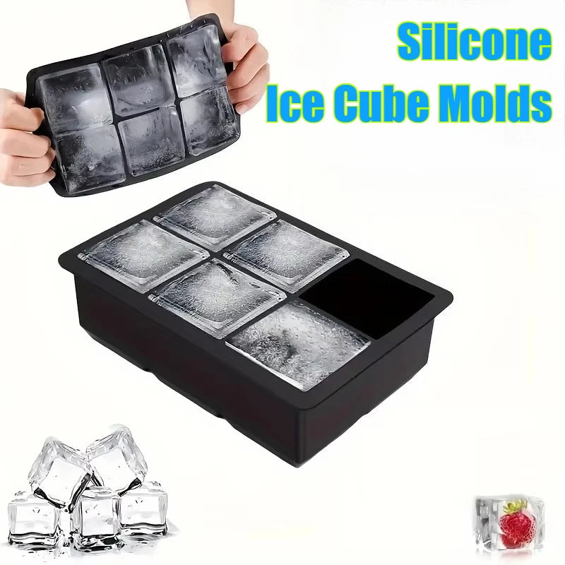 2026 1Pcs 6-Grid round & Square Ice Cube Mold Ball Ice Maker for Whiskey Cocktails Homemade Beverage Chiller Home Bar Accessory Peaceful Pleasures Health and Wellness
