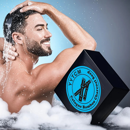 Men's Care Cologne Bamboo Charcoal Soap - Deep Clean & Bath Soap, Cleansing Face Soap Freshness 65G/Pc-1Pc Peaceful Pleasures Health and Wellness
