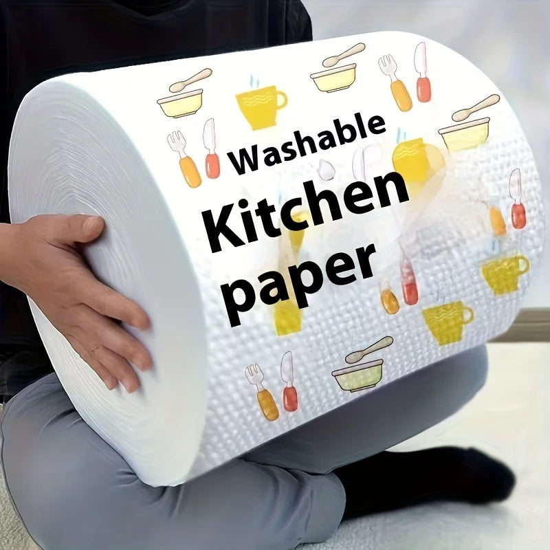1 roll (400 sheets), lazy cloth, disposable kitchen tissue, washable dry and wet dual-use towel, dishcloth, non stick oil cloth, Peaceful Pleasures Health and Wellness