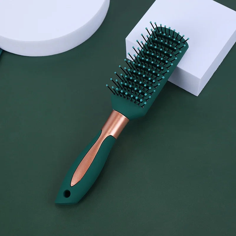 Massage Oval Comb Hair Brush Set Anti Static With Silicone Cushion Base Detangling Brush Round Hair Brush Vent Hair Brush Peaceful Pleasures Health and Wellness A