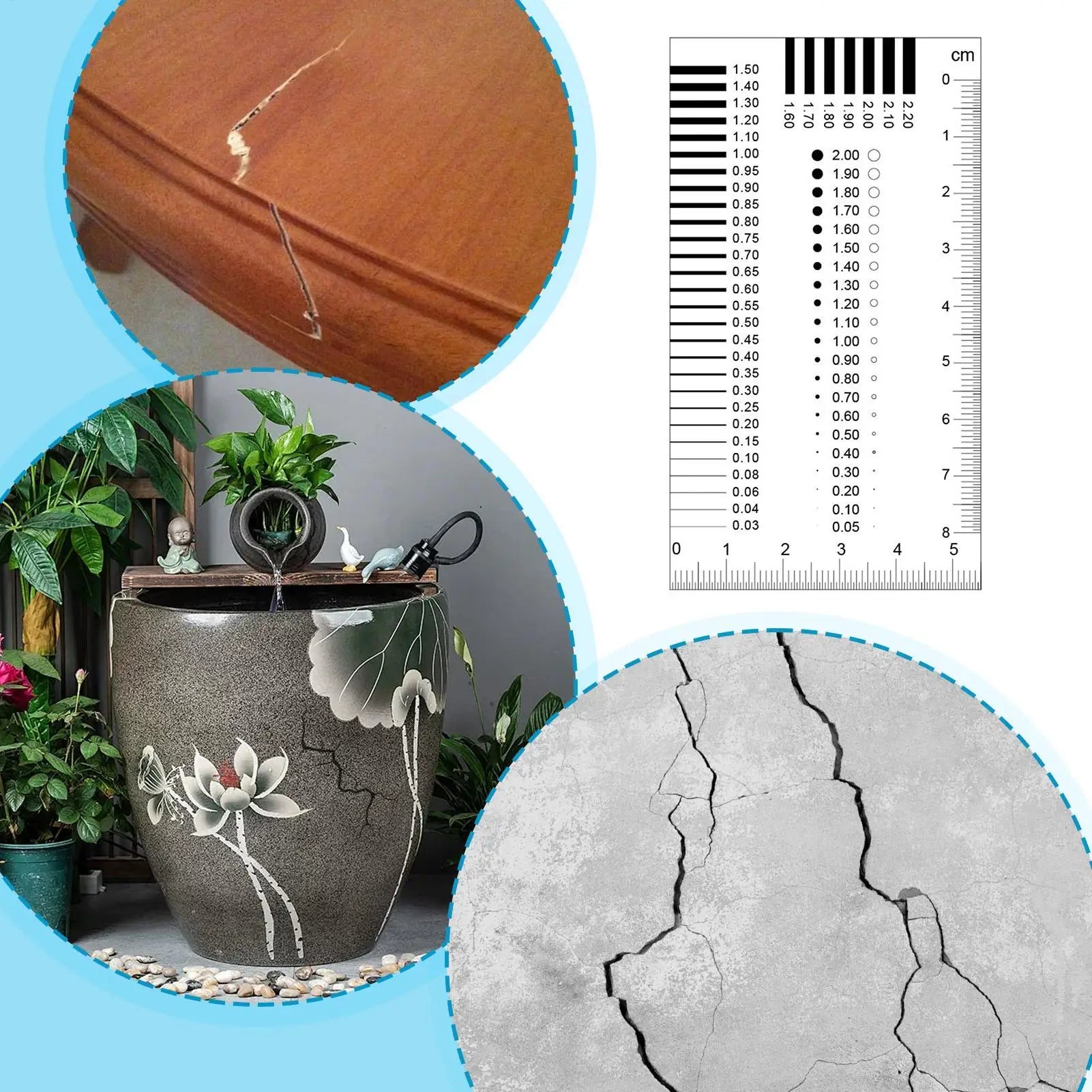0.01mm Precision Crack Measurement Tool Card Style Width Gauge Defect Detection Scale For Hobbyists Beginners Students Collector Peaceful Pleasures Health and Wellness
