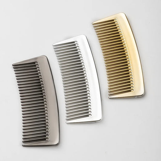 Vintage Electroplated Wide Tooth Comb, Portable Height Fixed Hair Styling Tool, Ideal for Travel, Durable & Easy Grip Design Peaceful Pleasures Health and Wellness