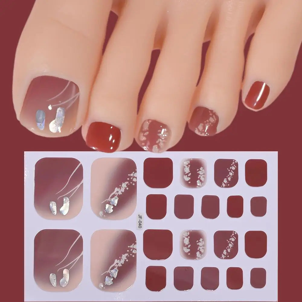 22tips/Sheet Glitter Toenail Stickers Glittering Full Wraps for Summer Pool and Beach for Nail Art and Decorative Nail Decals Peaceful Pleasures Health and Wellness J