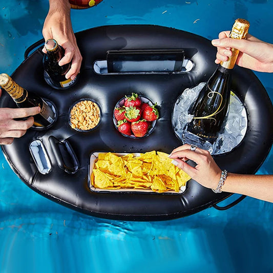 Inflatable Drinks Holder Floating Cup Holder Multifunctional Drinks Cooler Tray Leakproof Drinks Tray Floats for Summer Party Peaceful Pleasures Health and Wellness