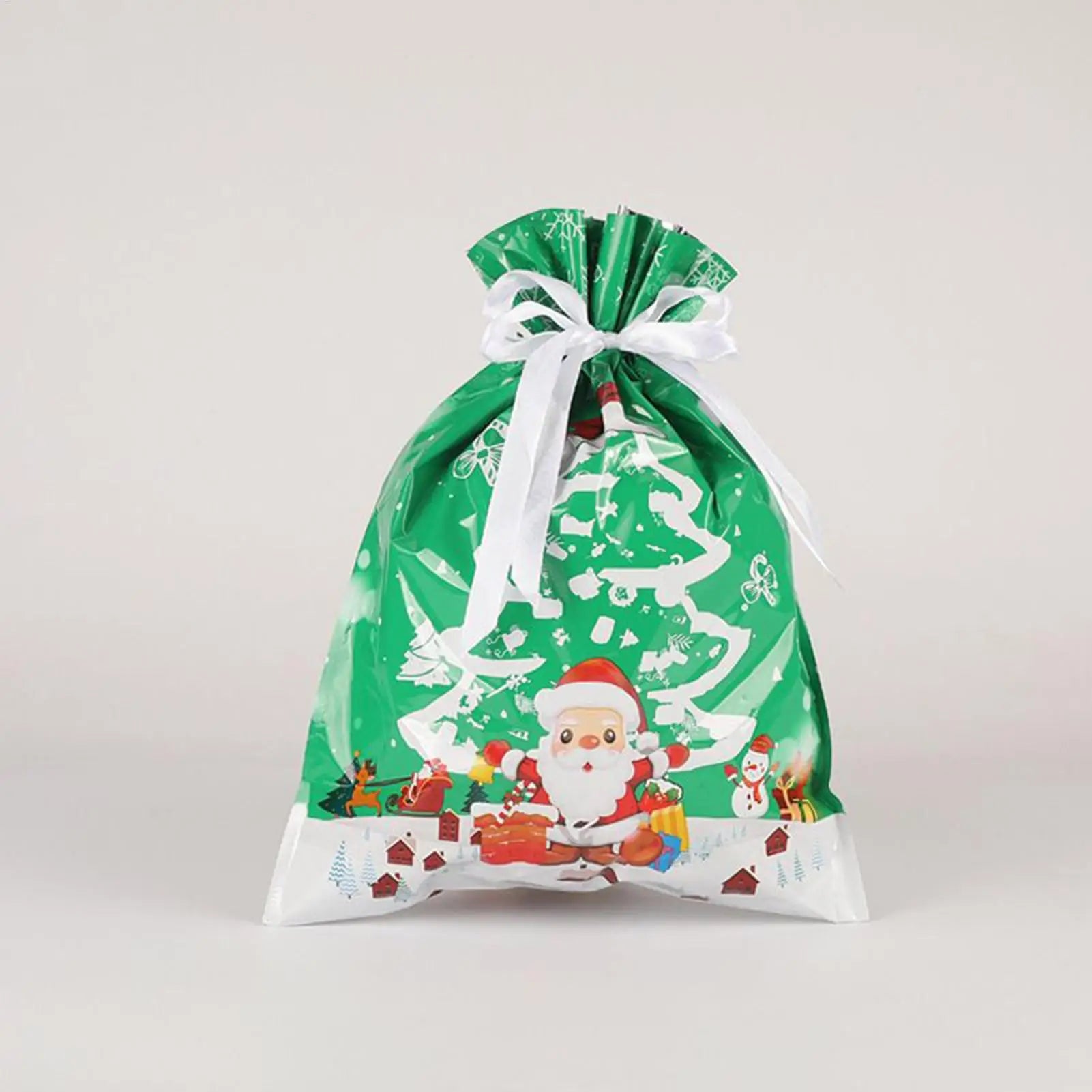 Christmas Treat Bags 15-Piece Reusable Pouch Goodie Wrap Drawstring Sacks for Cookie Chocolate Biscuits Candy Party Favors Toys Peaceful Pleasures Health and Wellness