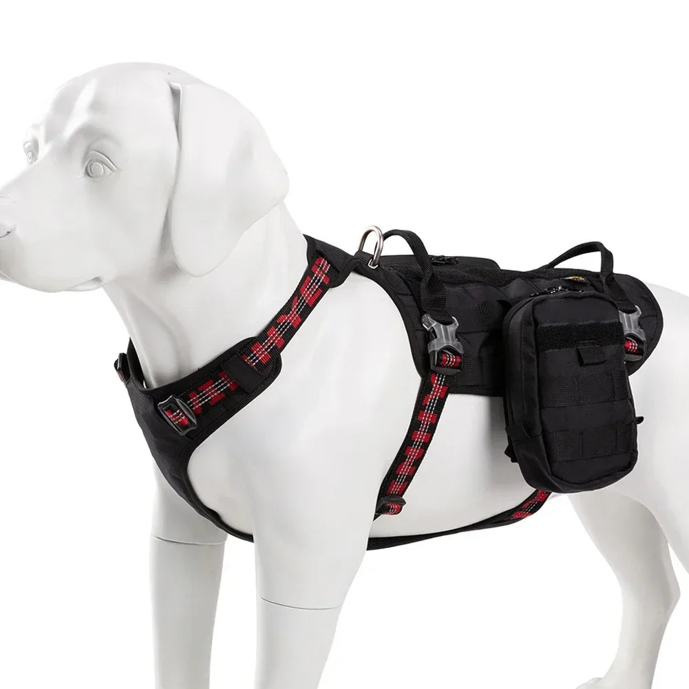 TRUELOVE Pet Harness Bag High Tactical Training Military Backpack Service Dog Harness Waterproof Fabric Hiking Training YH1806 Peaceful Pleasures Health and Wellness Black M China Mainland
