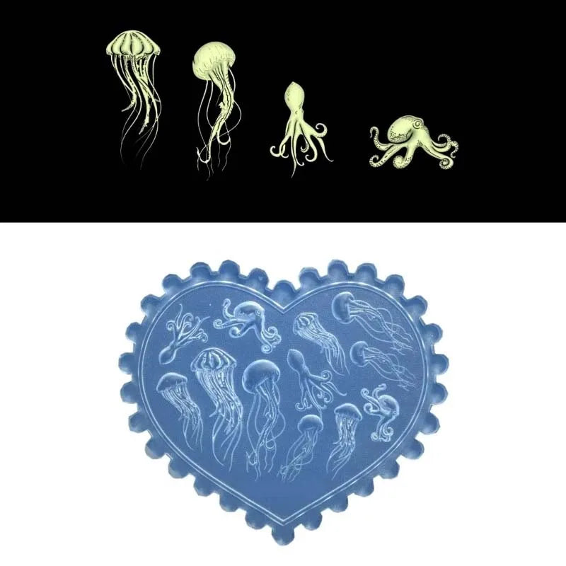 3D Silicone Sea Nail Art Mold – Octopus & Jellyfish Design