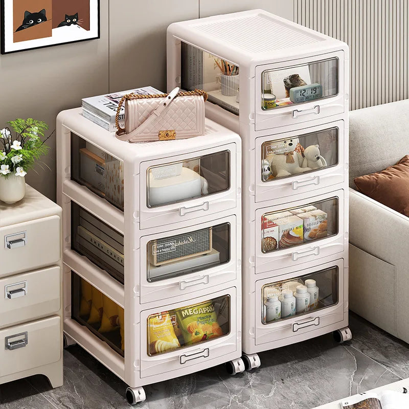 Drawer Storage Cabinet with Wheels: Heavy-Duty Large Capacity Organizer for Snacks, Toys & Household Items in Living Room Peaceful Pleasures Health and Wellness