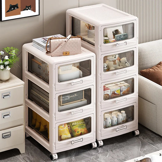 Drawer Storage Cabinet with Wheels: Heavy-Duty Large Capacity Organizer for Snacks, Toys & Household Items in Living Room Peaceful Pleasures Health and Wellness