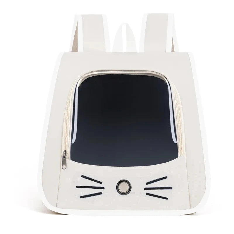 Portable Outdoor Breathable Cat Carrier Backpack Shoulders Bag for Cats and Small Dogs Transport Peaceful Pleasures Health and Wellness White