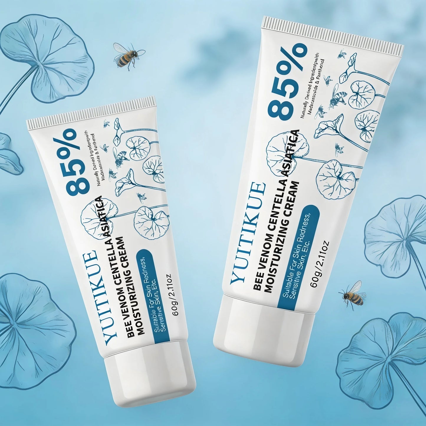 YUITIKUE Bee Venom Centella Asiatica Moisturizing Cream 60g 85% Natural Formula for Sensitive, Redness-Prone Skin Peaceful Pleasures Health and Wellness 2pc