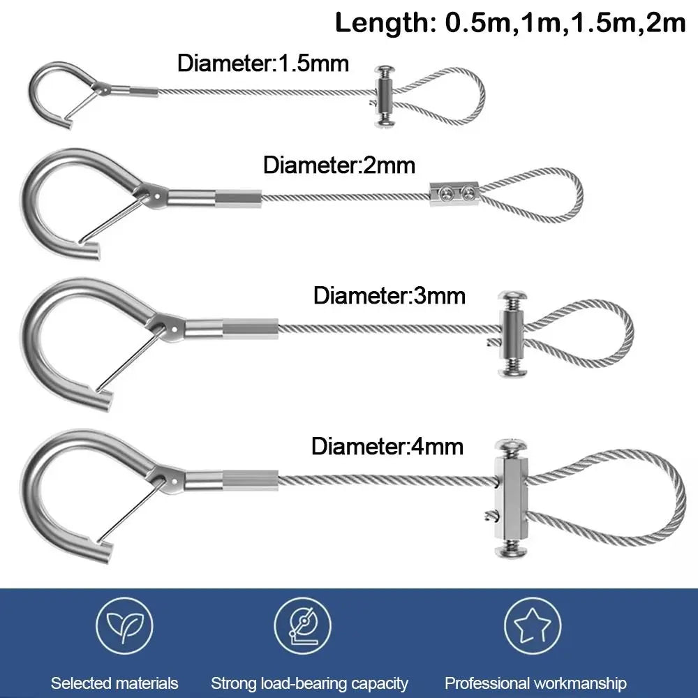 High Quality Stainless Steel Wire Rope Adjustable With Locking Suspension Lanyard Retractable Fastening Peaceful Pleasures Health and Wellness