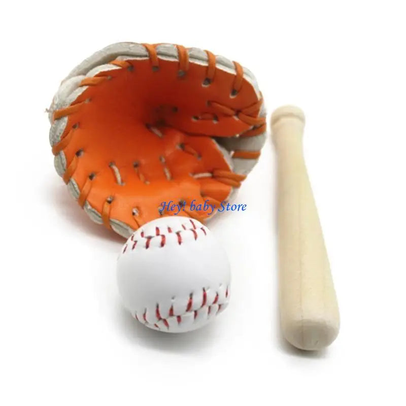 Newborn Photography Props Mini Baseball & Glove Set | 0–6M
