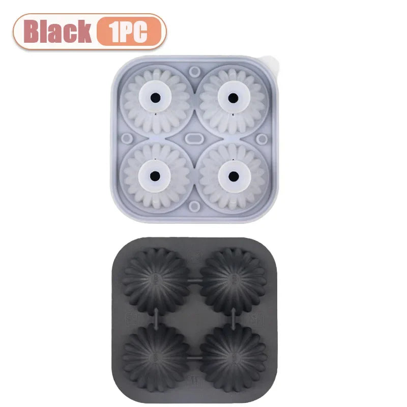 Cactus Ice Ball Mold – 4-Grid Silicone Sphere Ice Cube Tray