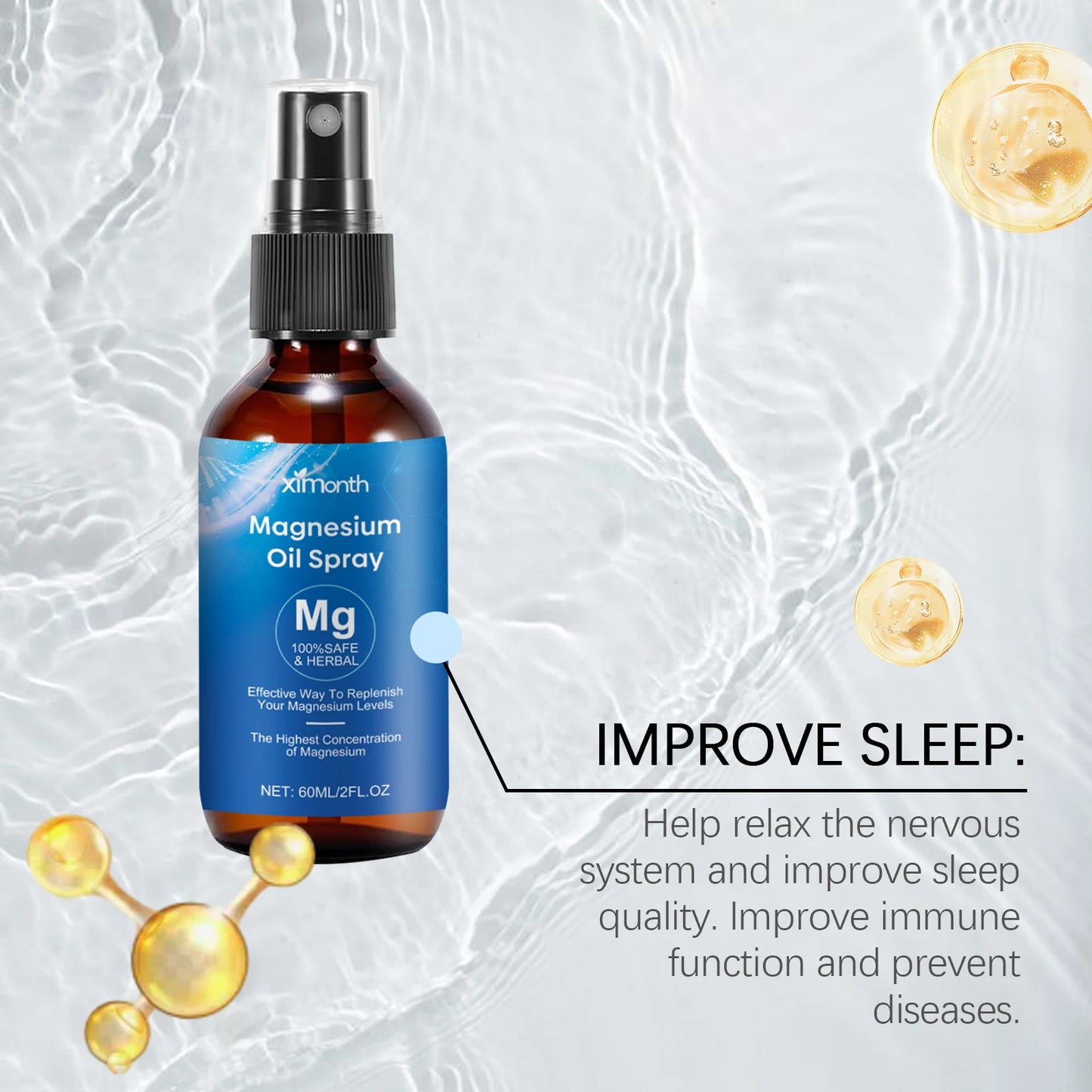 Magnesium Oil Spray – Muscle Relief, Sleep & Skin Care 60ml Peaceful Pleasures Health and Wellness
