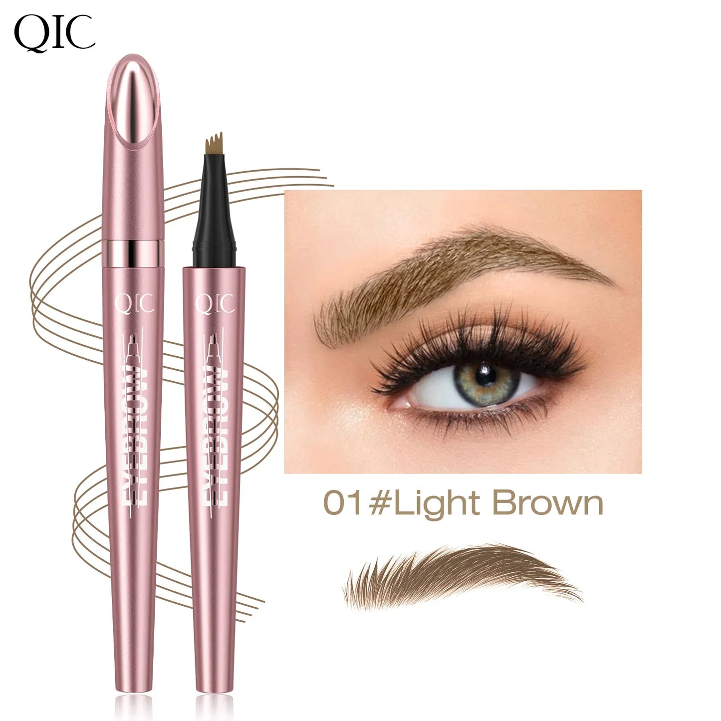 QIC Waterproof Microblading Eyebrow Pen | 4-Tip, 6 Colors