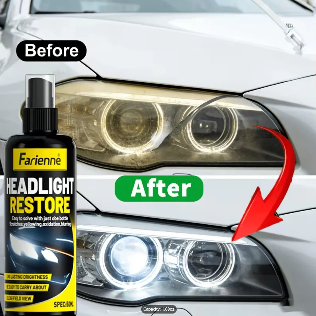 Car Headlight Restoration Kit – Remove Yellowing & Oxidation
