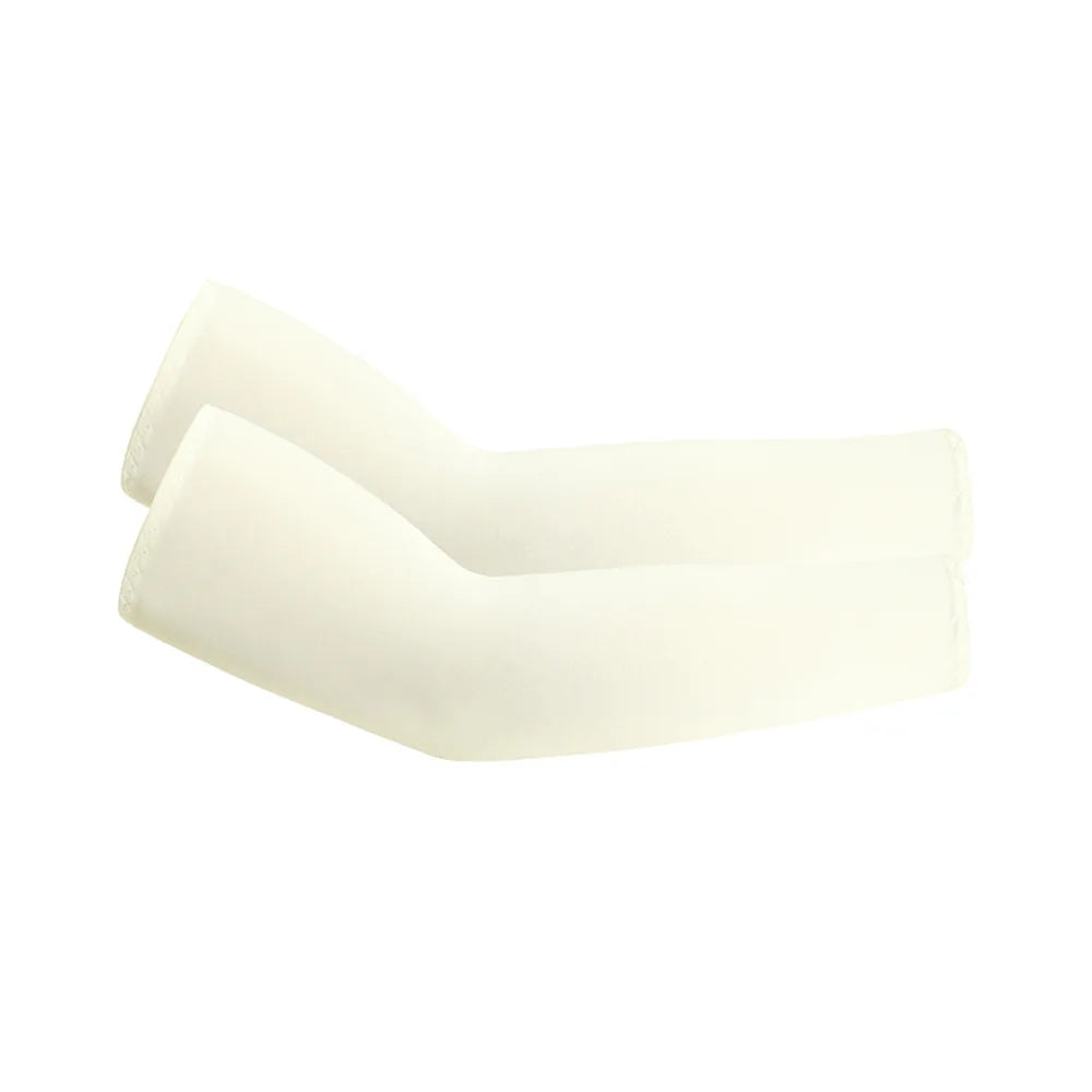 Cycling Sun Protection Ice Silk Sleeves Comfortable Breathable and UV-resistant Arm Protection Sleeves for Outdoor Cycling Peaceful Pleasures Health and Wellness Beige-1 pair