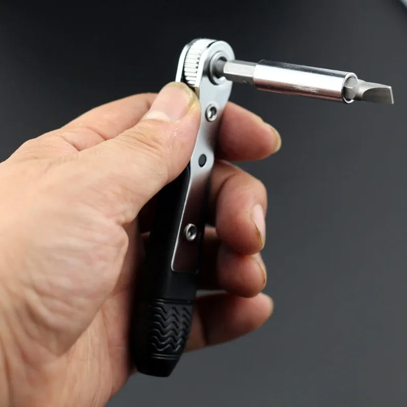 Gear Ratchet Screwdriver Narrow Space Gap Disassembly Tool L-shaped Right-angle Curved Cross-head Peaceful Pleasures Health and Wellness