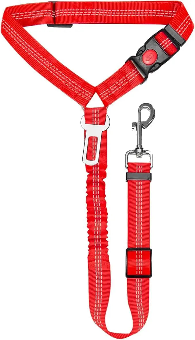 Pet Supplies High Quality Dog Leash Dog Walking Leash Automatic Retractable Ring Buckle Pet Car Seat Belt Adjustable Length Peaceful Pleasures Health and Wellness red