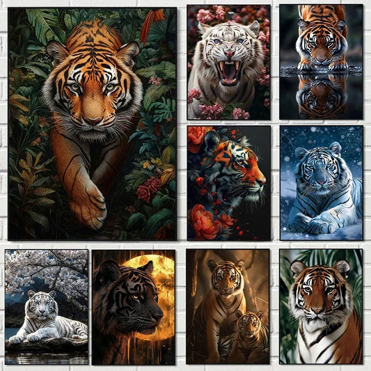 Tropical Tiger Forest Canvas Wall Art | Minimalist Home Decor Canvas Wall Art Peaceful Pleasures Health and Wellness